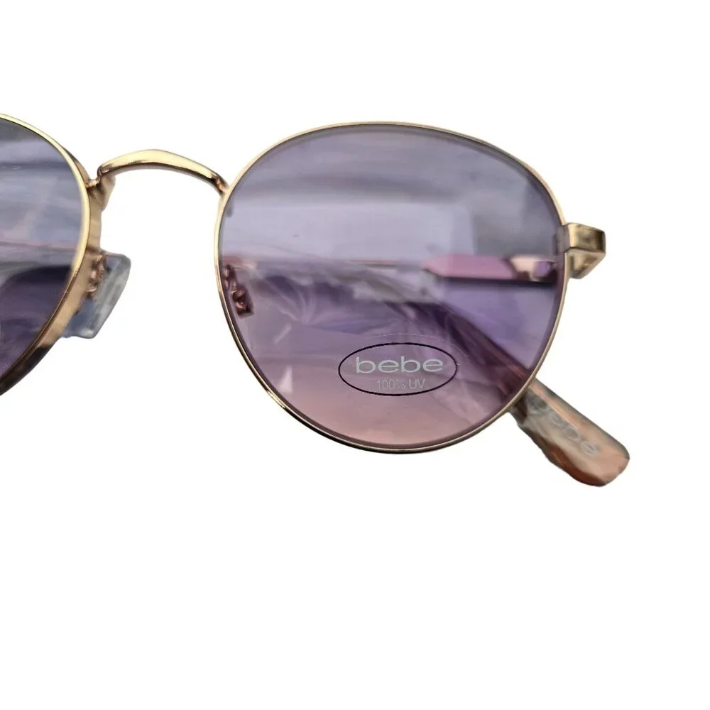 Bebe Bbop Sunglasses - rose gold, BEBE Round Sunglasses. - Picture 5 of 10